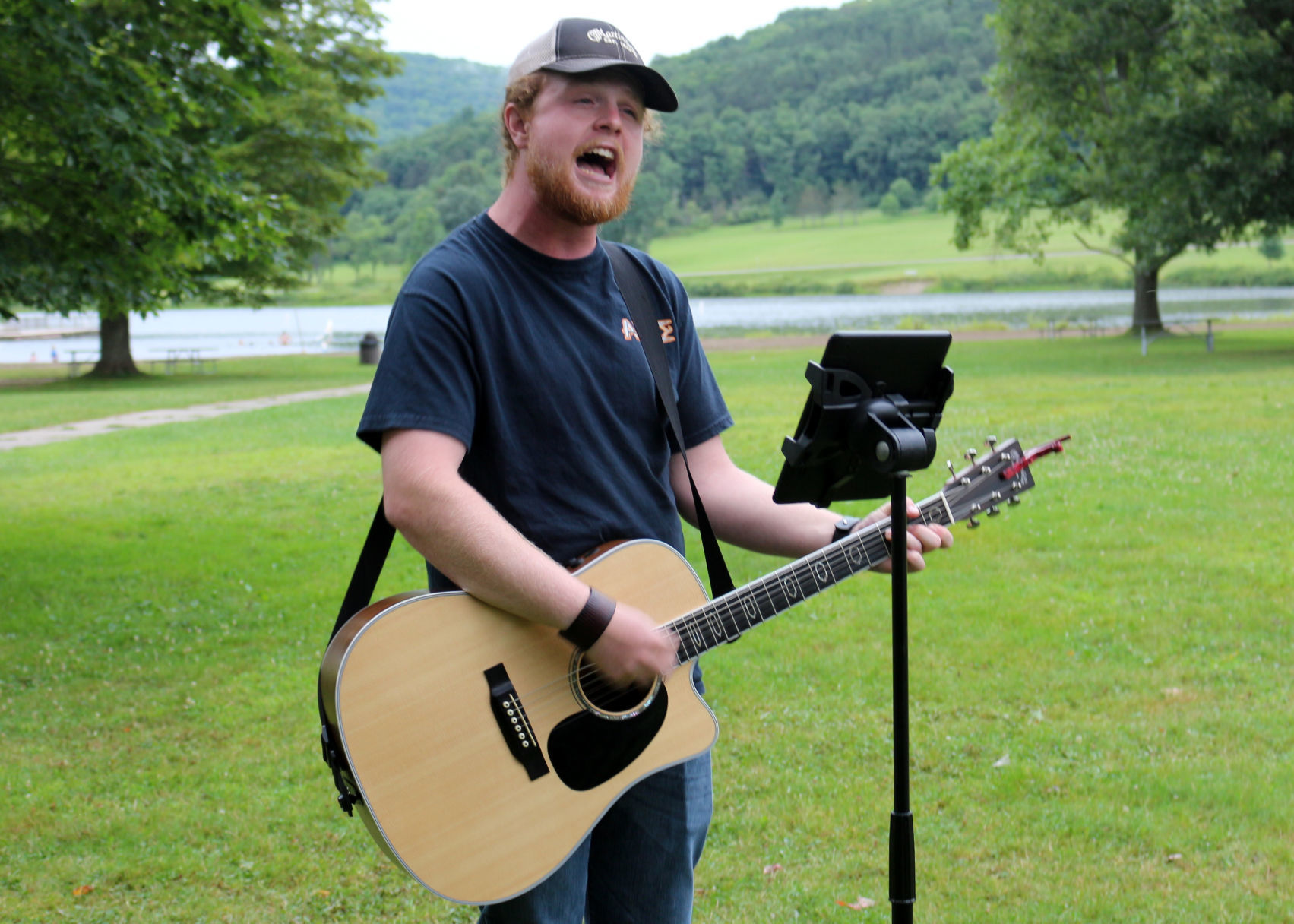 Allegany State Park Artist in Residence Nick Kody entertains at Red House Lake Beach